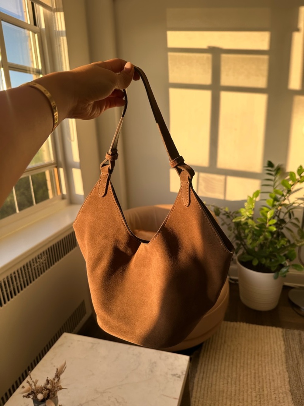 Khaite lotus inspired bag - mini size made in Italy / suede